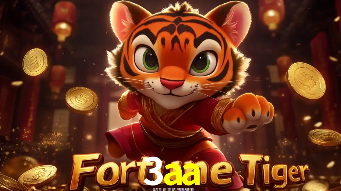 O carismático mascote do jogo de slot Fortune Tiger, um tigre fofo em pose de artes marciais, pronto para trazer sorte e multiplicadores de ganhos no cassino online 3aa.
